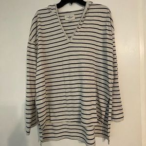 American Eagle striped hooded sweater